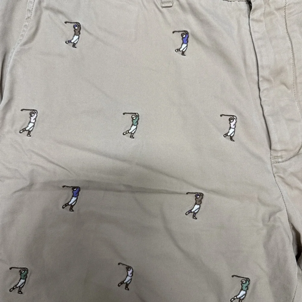 Polo Ralph Lauren Golf Size 38 Men's Khaki Chino Shorts All Over Golfer